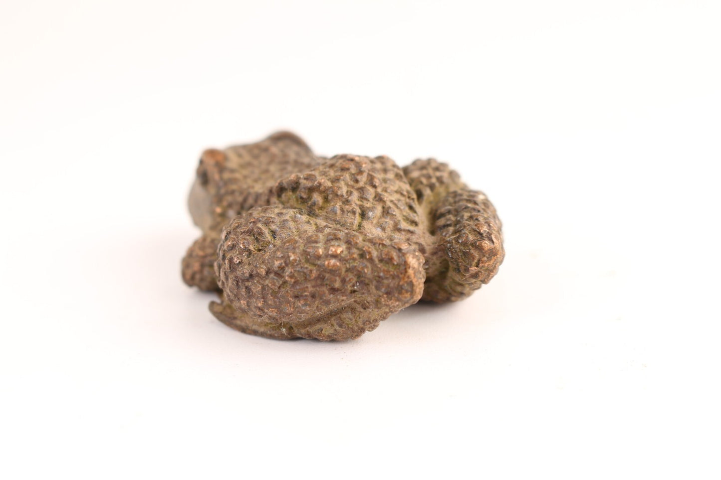 Chinese old bronze hand casting jinchan frog statue collect figure tea pet Art