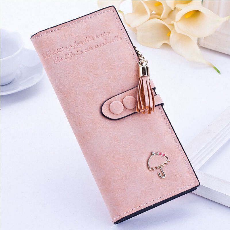 Wallet Clutch Synthetic Leather Tassel Card Holder Phone Bag Money Coin Purses