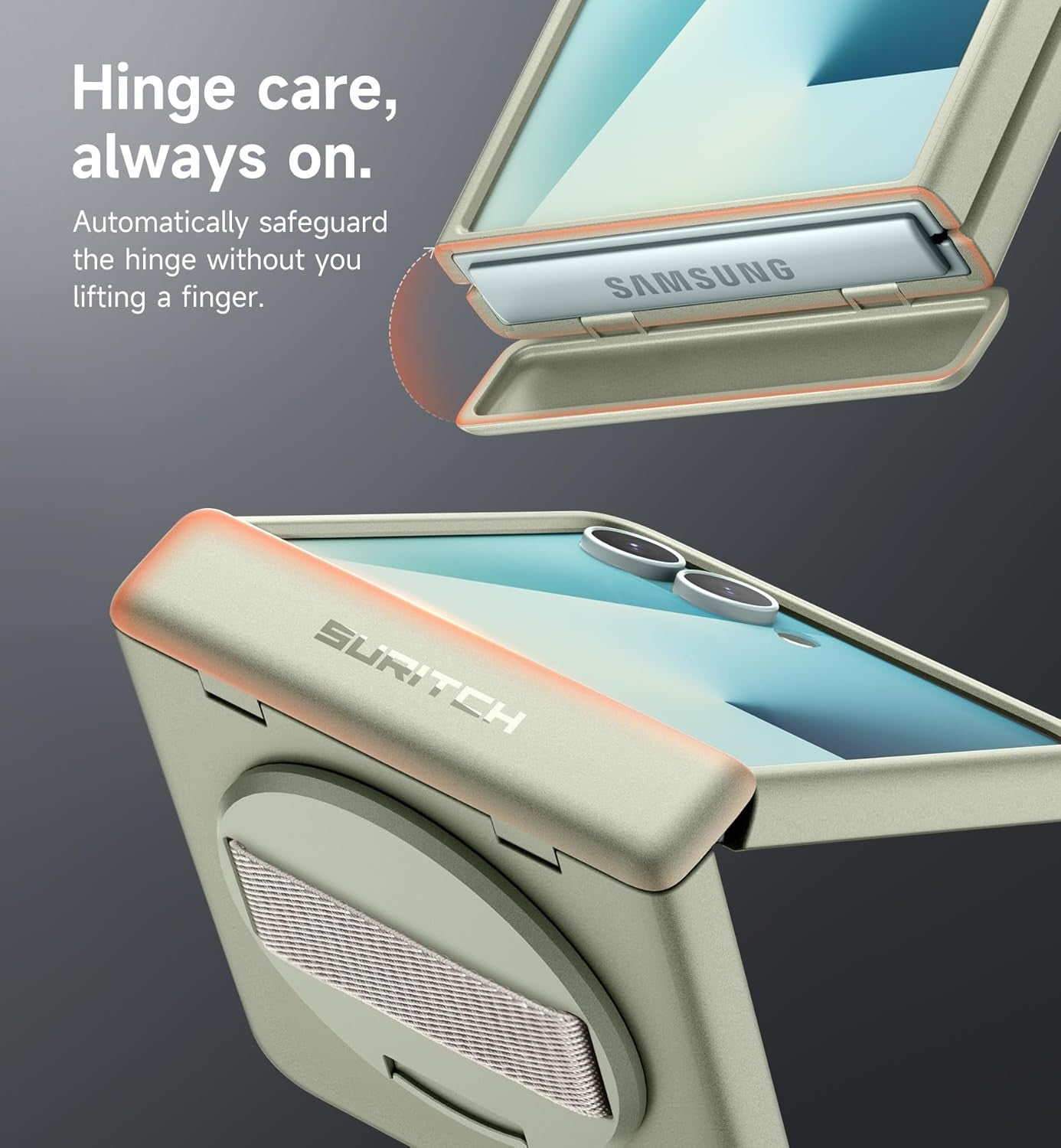 for Samsung Galaxy Z Flip7 Case with 360° Rotatable Hand Strap Phone Grip Holder