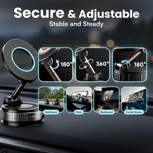 2026 Model Magnetic Car Phone Holder – Strong Suction Cup Car Mount for Iphone &