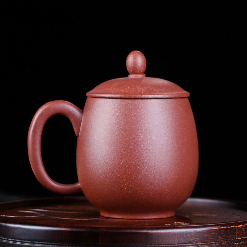 one cup with lid handle real yixing zisha mug handmade golden fish relief 280ml
