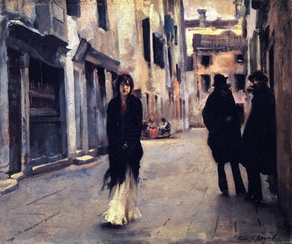 Oil painting Street-in-Venice-John-Singer-Sargent-oil-painting Street-in-Venice-