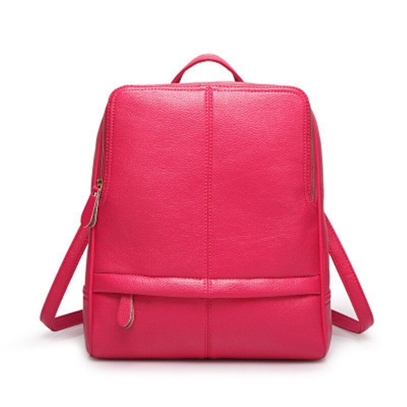 Fashion Backpack School Style Leisure Travel Softback Zipper Bags Red Purse 1 PC