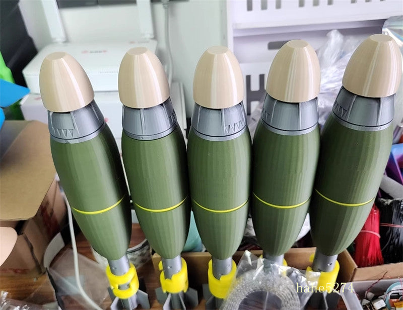 1: 1 scale US M720 Mortar Projectile Model 3D Printed Plastic Model Ornament