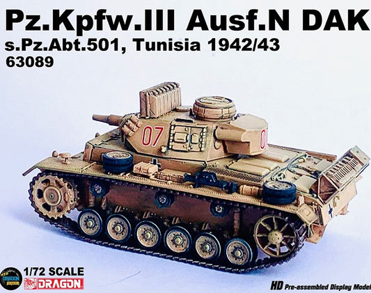 1/72 German PanzerⅢ Ausf.n Tank Finished Product Model
