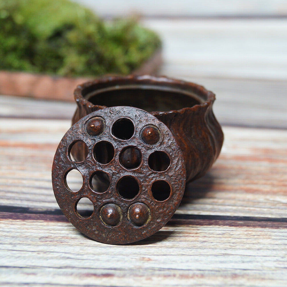 Solid Brass Lotus Statue Incense Burner Holder Zen Holder