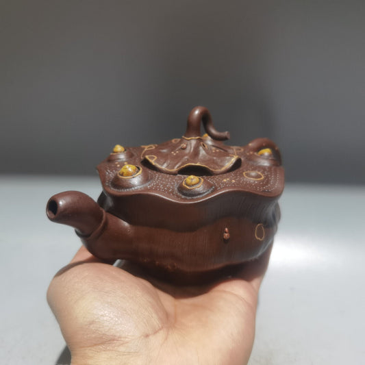 Chinese Yixing Zisha Clay Handmade Exquisite Teapot (五子登科 低款:陈鸣远 )