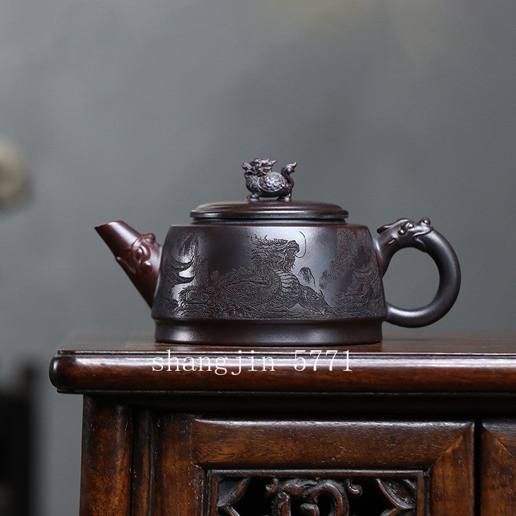 Original Ore Real Yixing Zisha Clay Tea Pot Hand Carved Chinese Master Pot China