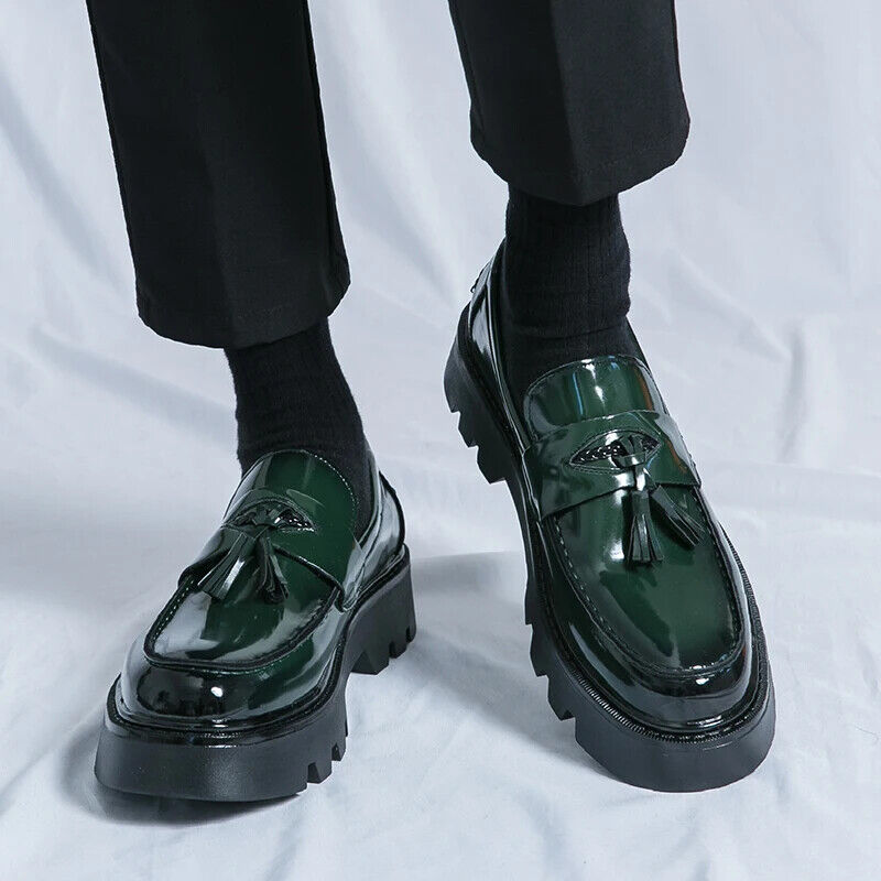 Black Loafers Men Pu Leather Shoes Shoes Handmade Men Dress Shoes