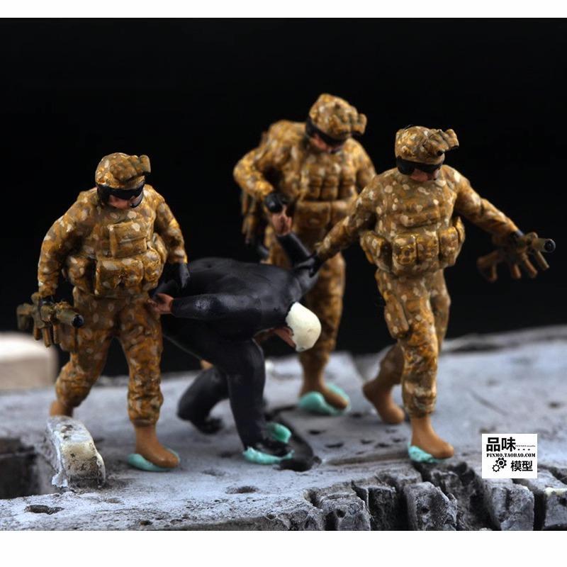 Homemade 1/72 U.S. Navy SEALs Capture Team 4 Troopers Finished Model Ornament