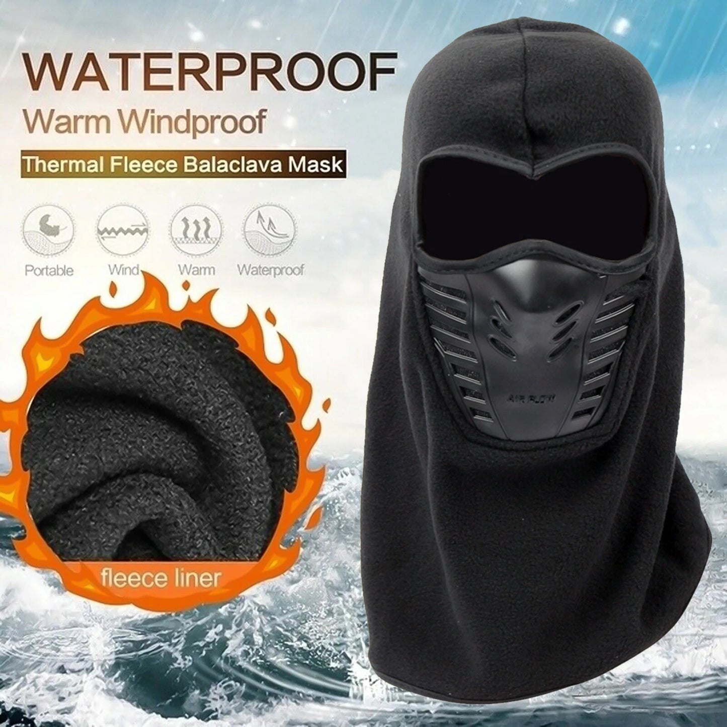 Winter Balaclava Full Face Mask Thick Fleece Thermal Windproof Ski Mask for Men