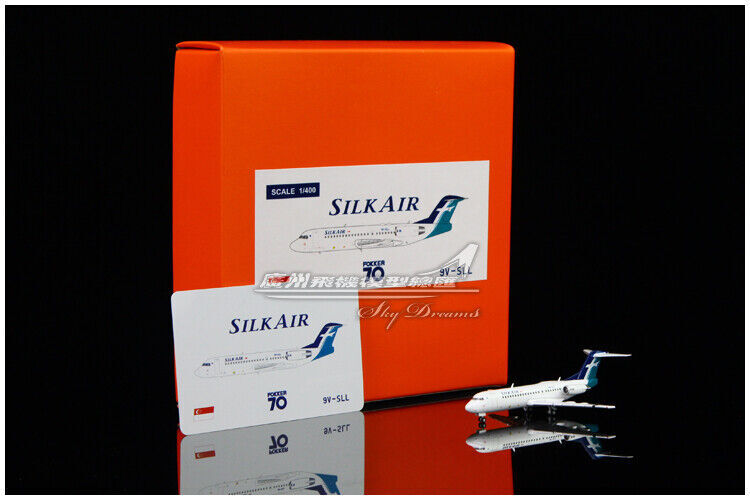 1:400 JC Wings SILK AIR FOKKER FK70 Passenger Airplane Diecast Aircraft Model
