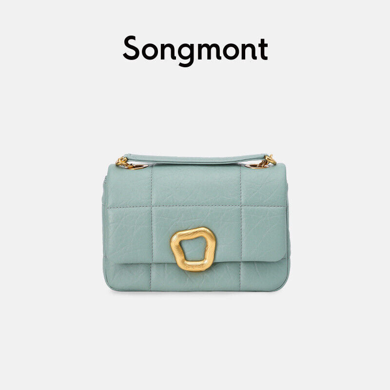 Songmont small new cowhide messenger chain soft small square bag ladies