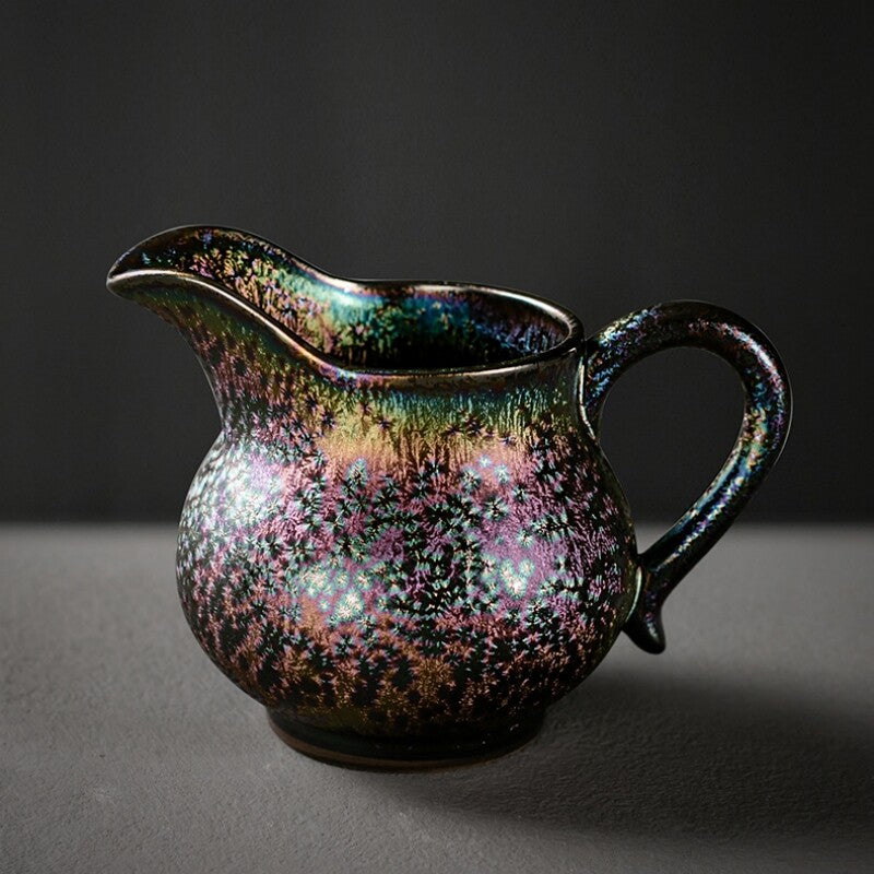 10pcs/lot Tea Set Kiln Change Colorful Peacock Glaze Kettle Tea Pot Tea Cups Set