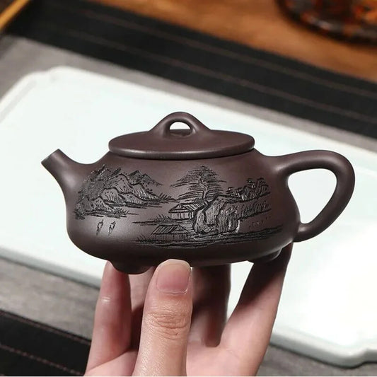 260ml Yixing Purple Clay Teapot Handmade Filter Xishi Tea Pot Chinese Authentic
