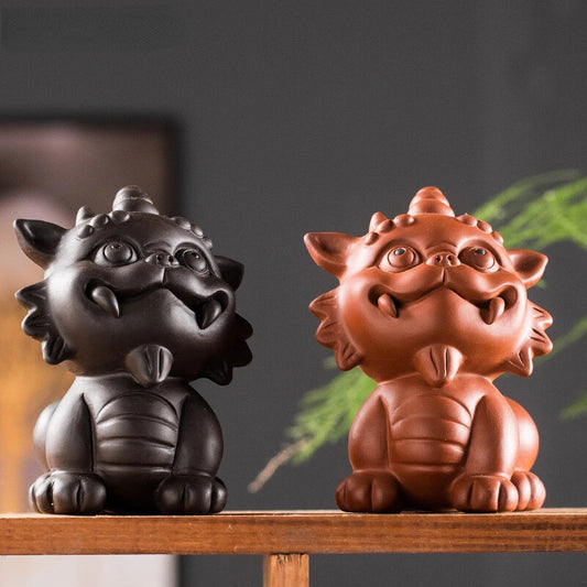 Little Lion Statue Tea Pet Decor Creativity Ornament Tea Ceremony Purple Clay