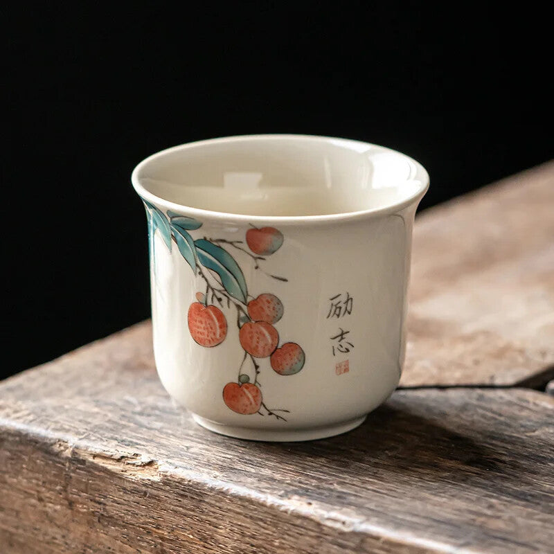 1PC Handmade Tea Cup Hand Painted Ceramic Tea Bowl Chinese Porcelain Tea Set