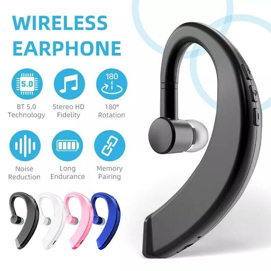 Wireless Bluetooth 5.0 Earpiece Headset Driving Trucker Earbuds Noise Cancelling