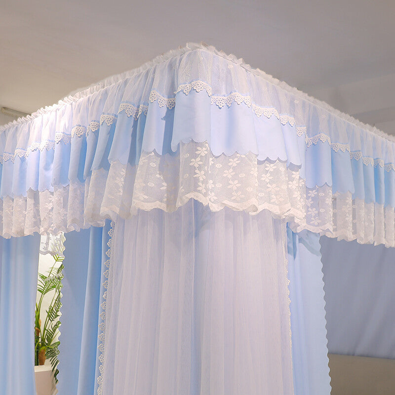 Double Layers Blackout Mosquito Net Princess Bed Dust Proof Bed Curtain Drapes