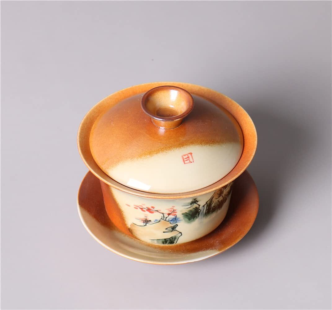 180ml Tea Set Hand Painted Gaiwan Creative Landscape Pattern Tureen Tea