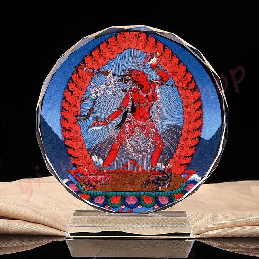 4.33" New Tantric Vajra Yoga Thangka Buddha Statue Crystal Ornaments Craft