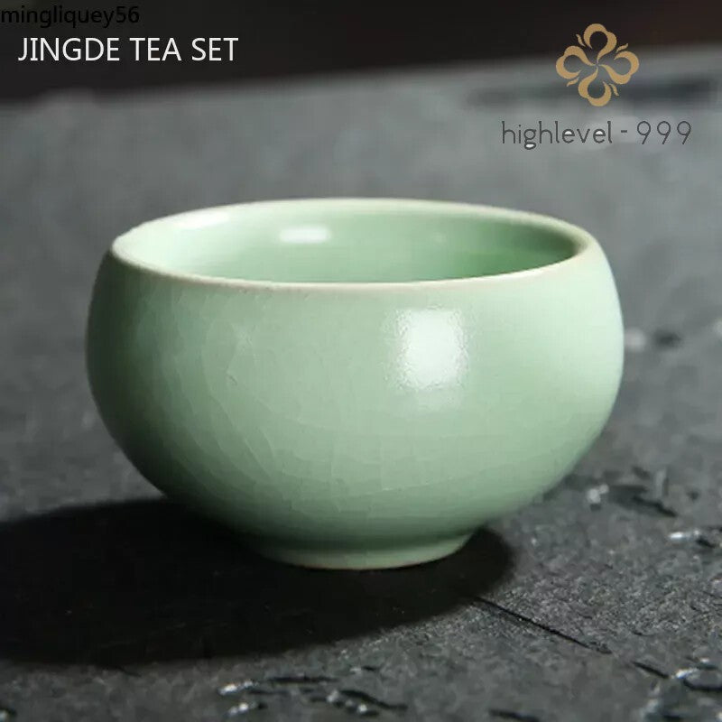 Ru Kiln Tea Set Teacup Cracked Glaze Ceramic Tea Cup High Quality Tea Bowl Tea