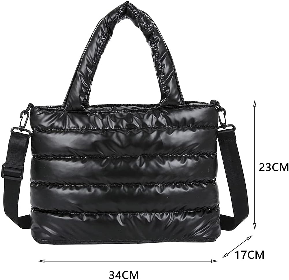 YFGBCX Puffer Tote Bag for Women Quilted Puffy Handbag Lightweight Winter Down