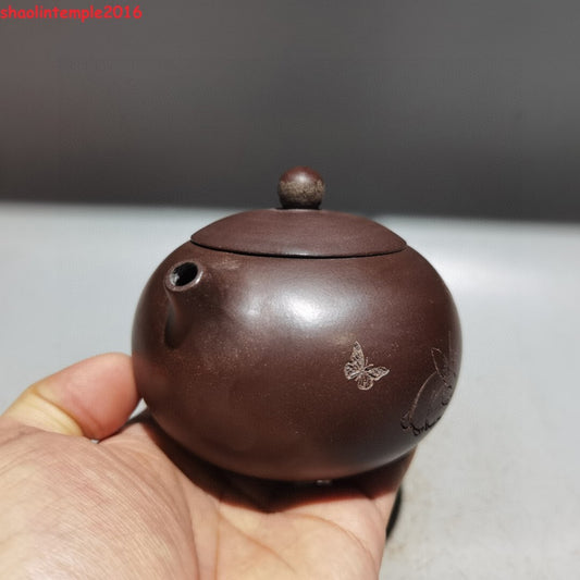 5.2''Old Chinese Yixing Zisha Exquisite Purple Clay Teapot Marke Xishi Pot