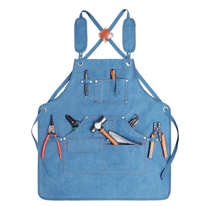 Multi-Pocket Canvas Apron Fits Woodworker Aprons, Mechanic & DIY Enthusiast