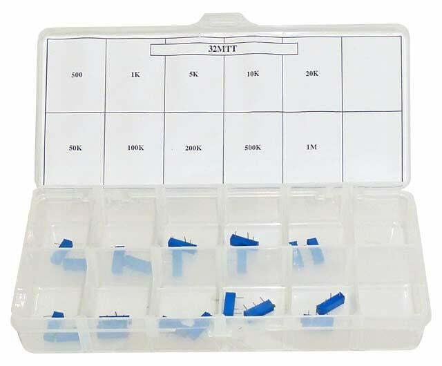 20 Piece Multiturn Potentiometer Kit - Side Adjust - Rectangular