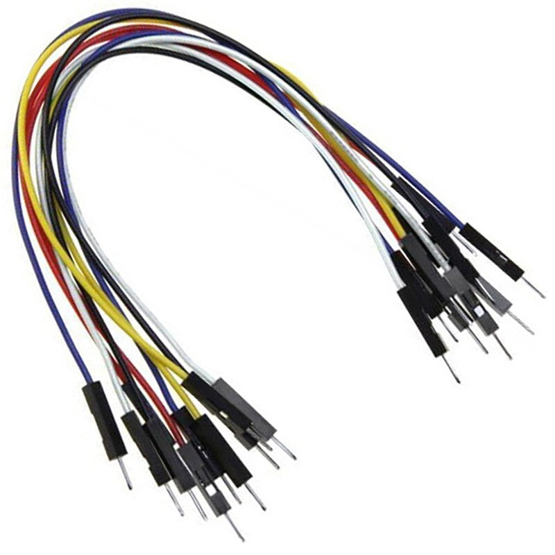 10 Piece Male to Male Jumper Wires for Breadboard, 6" Length, 5 Different Colors