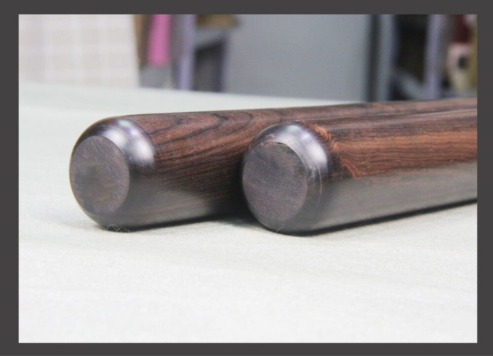 10.5" Solid Ebony Wood Round Stick Massage Food Tool Toy