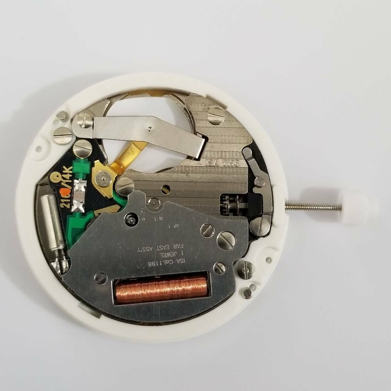 1Pc Gold Quartz Watch Movement w/ 927 Battery For Swiss ISA 1198 Replacement