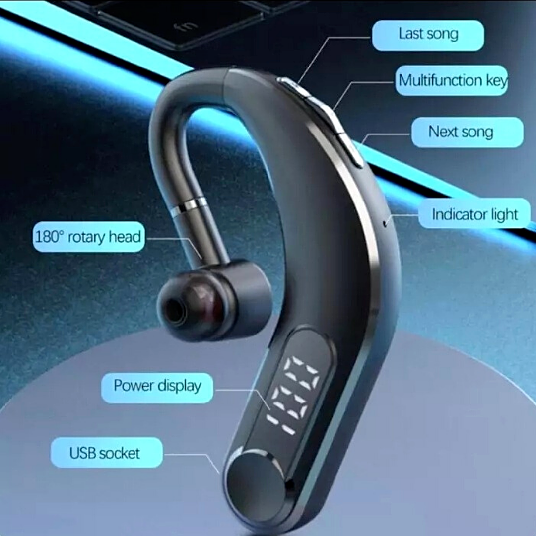 Trucker Headset Wireless Bluetooth 5.0 Earpiece Noise Cancelling Earbuds Mic New