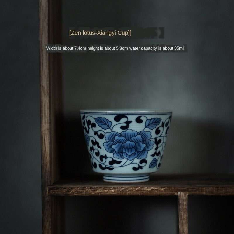 Jingdezhen Blue and White Porcelain Tea Cup Porcelain KungFu Tea Set Tea Cup