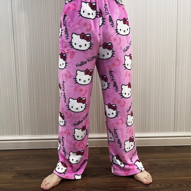 Hello Kitty Plush Pajama Pants Loungewear Pants Y2K Vibes New