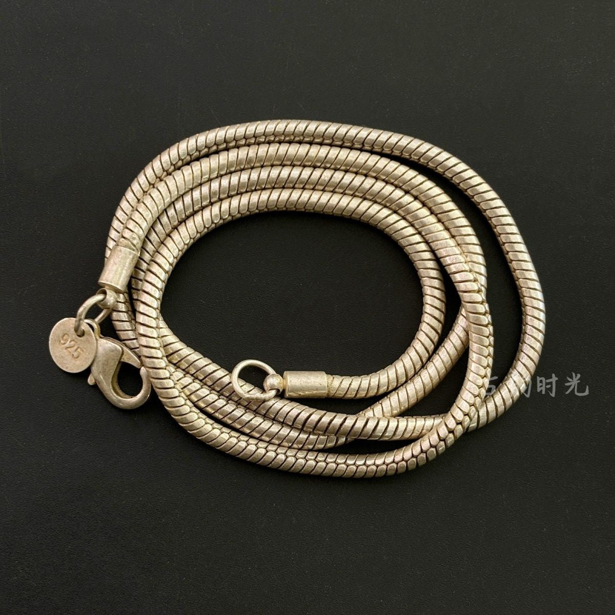 Men’s Fine Copper Silver-Plated Necklace Versatile Length 60cm Approx
