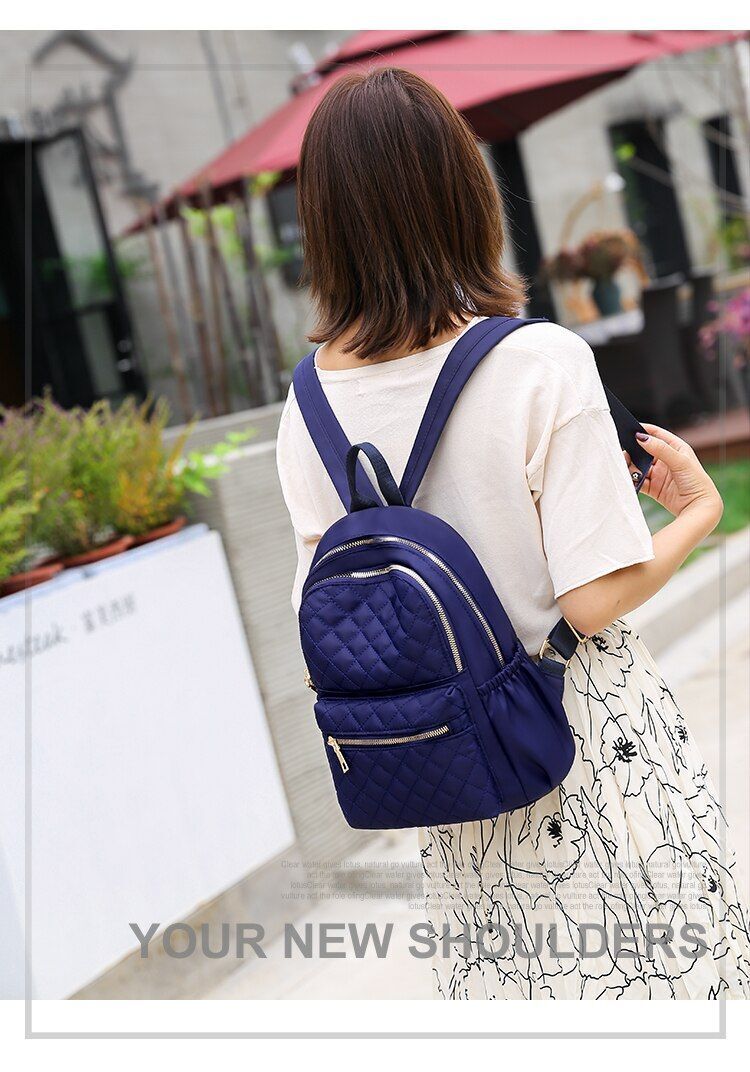 Plaid Backpack Durable Fabric Oxford School Bag School Backpack 26*13*31CM 1PC