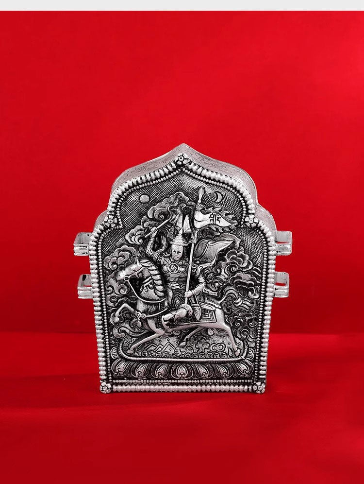 Vintage Gawu Box Pendant King Gesar Openable Tibetan Small Amulet Necklace