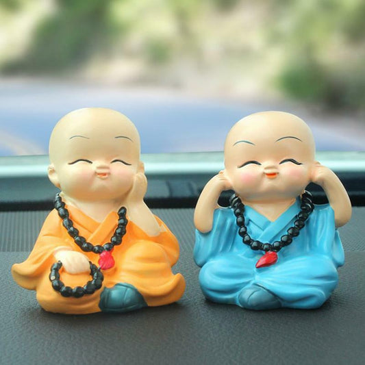 4*Car Feng Shui bless Safe Monk Ornament Auto Accessories Home Decoration