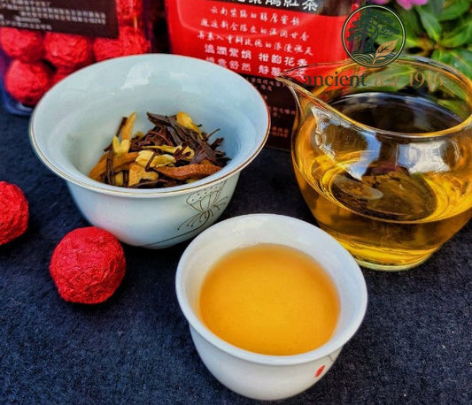 250g Yunnan Dragon Ball Flower Tea Purple Cuckoo Jasmine Flower Black Tea