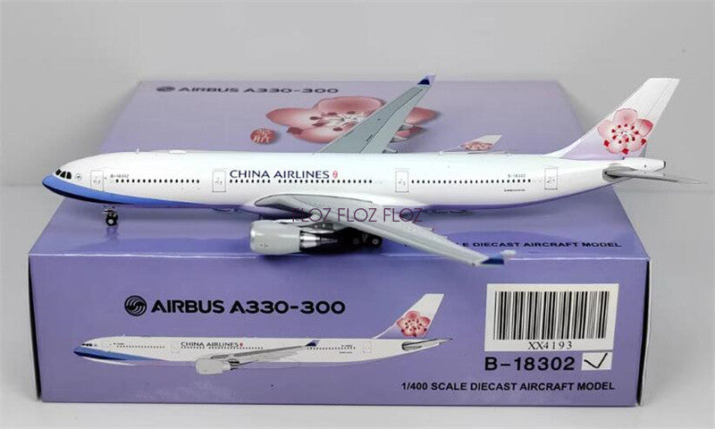 JC Wings China Airlines for Airbus A330-300 B-18302 1:400 Plane Pre-built Model