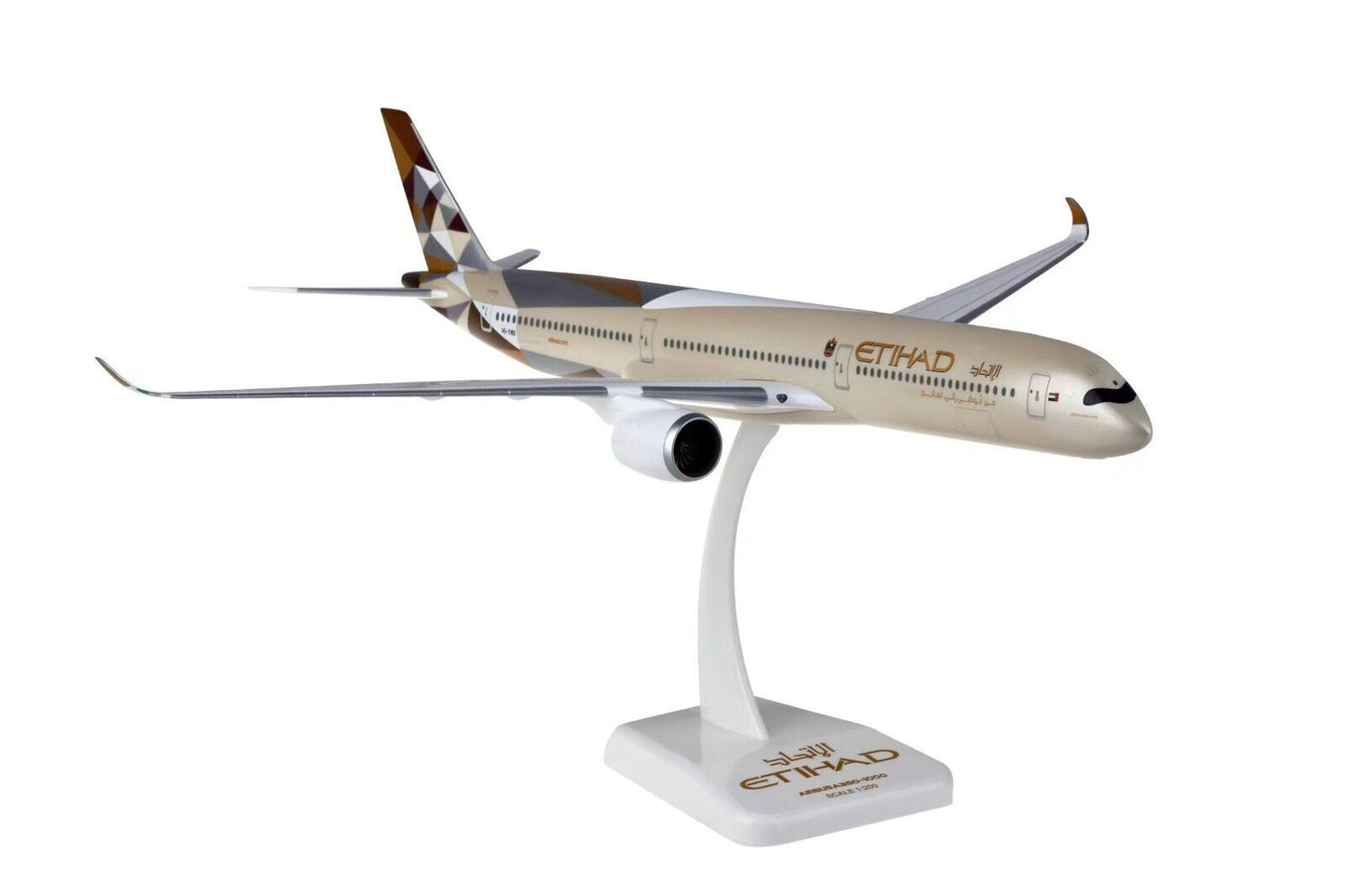 1:200 37CM Hogan ETIHAD AIRBUS A350-1000 Passenger Airplane ABS Plastic Model
