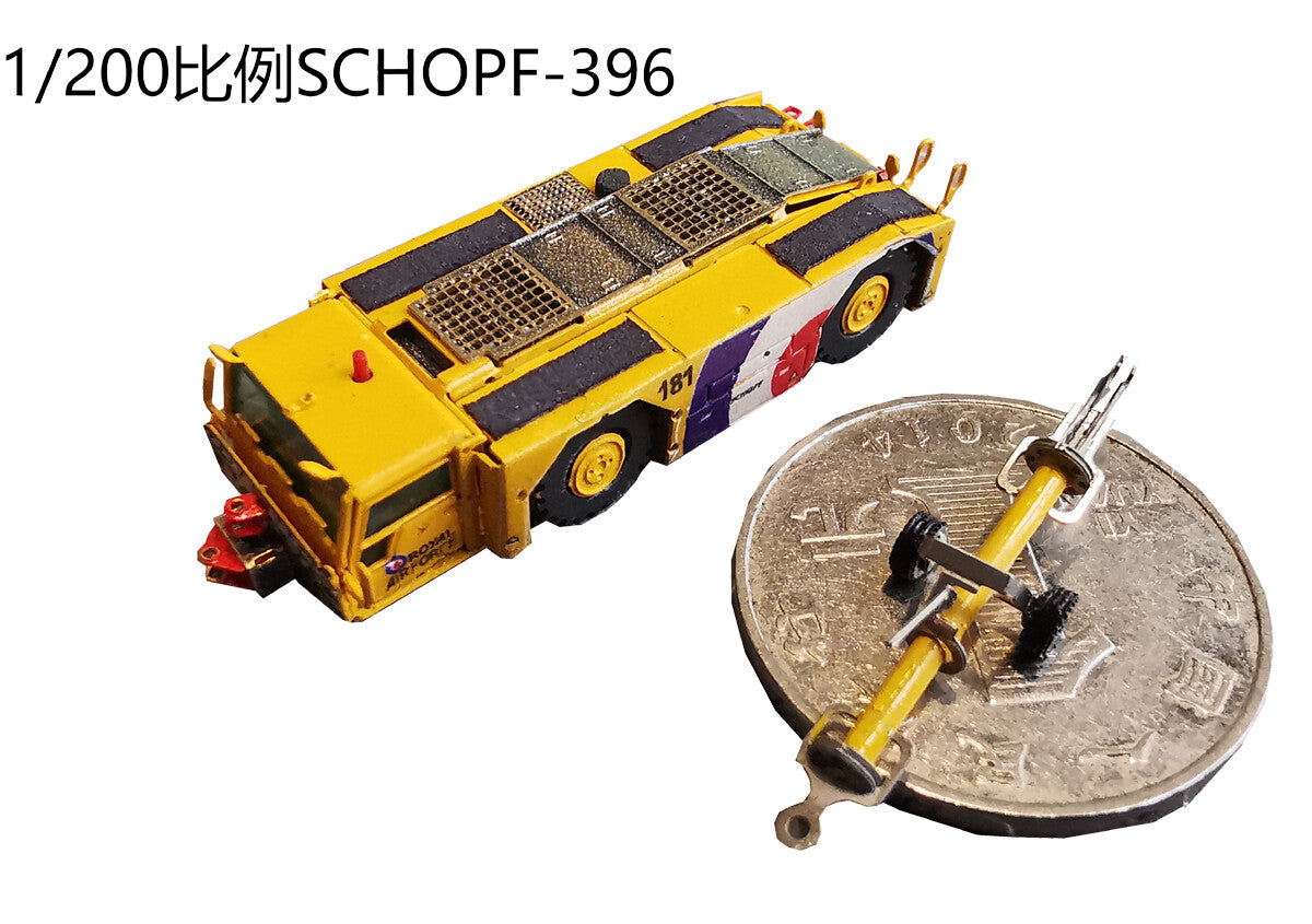 1/144 Airport Ground Service SCHOPF396 Aircraft Tractor+Drawbar Model #B 1Pcs