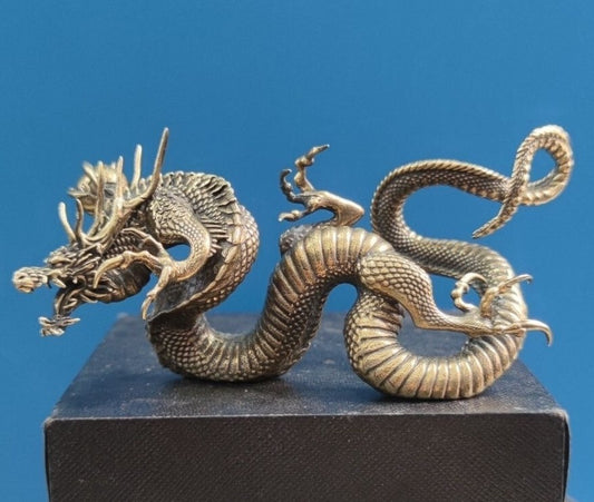 Brass Chinese Holy Dragon Statue Table Decor Collection