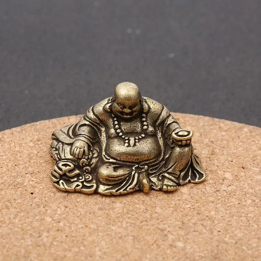 Copper Maitreya Buddha Statue Handmade Religions Buddha Sculptures