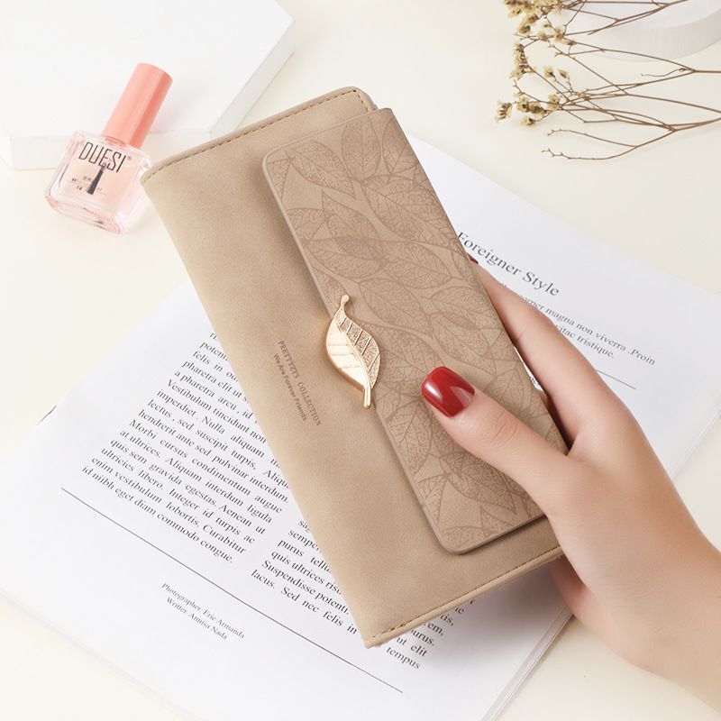 Synthetic Leather Retro Long Wallets Zipper Buckle Card Holder Large Clutch 1 PC
