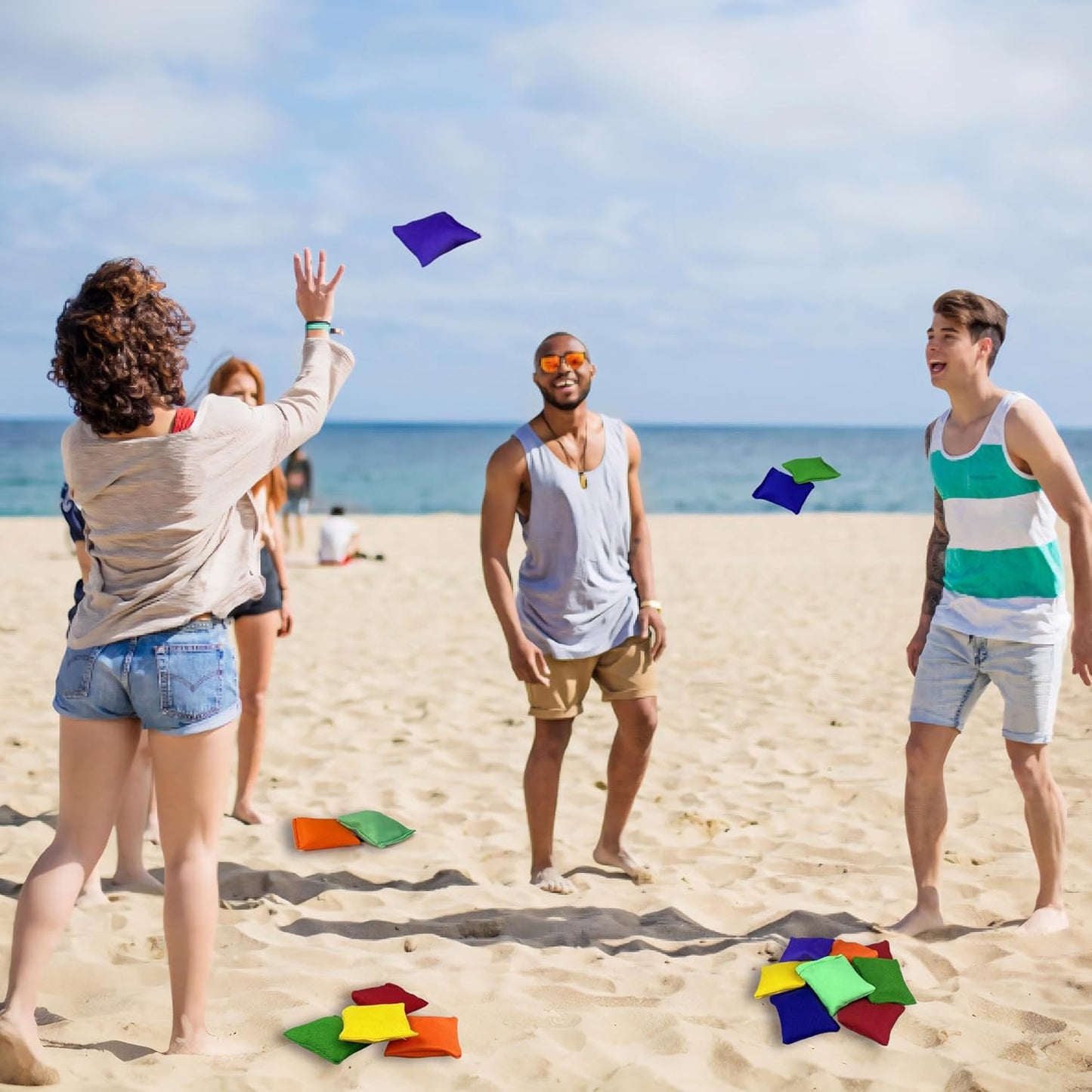 Colorful Nylon Bean Bags Small Bean Bags Bulk Hand Toss for Sports Outdoor