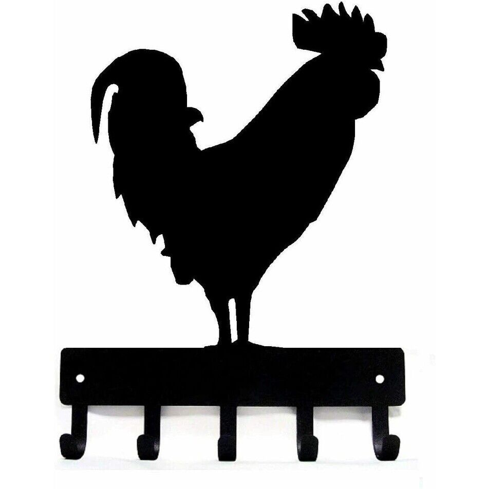 Rooster Farm Key Rack Wall Mounted Hook Up Hanger Artwork Shape Decoration