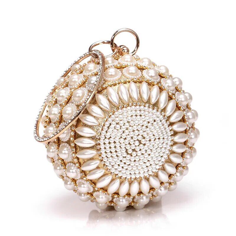 Ball Diamond Women Party Clutches Evening Wedding Bag Bridal Shoulder Handbag